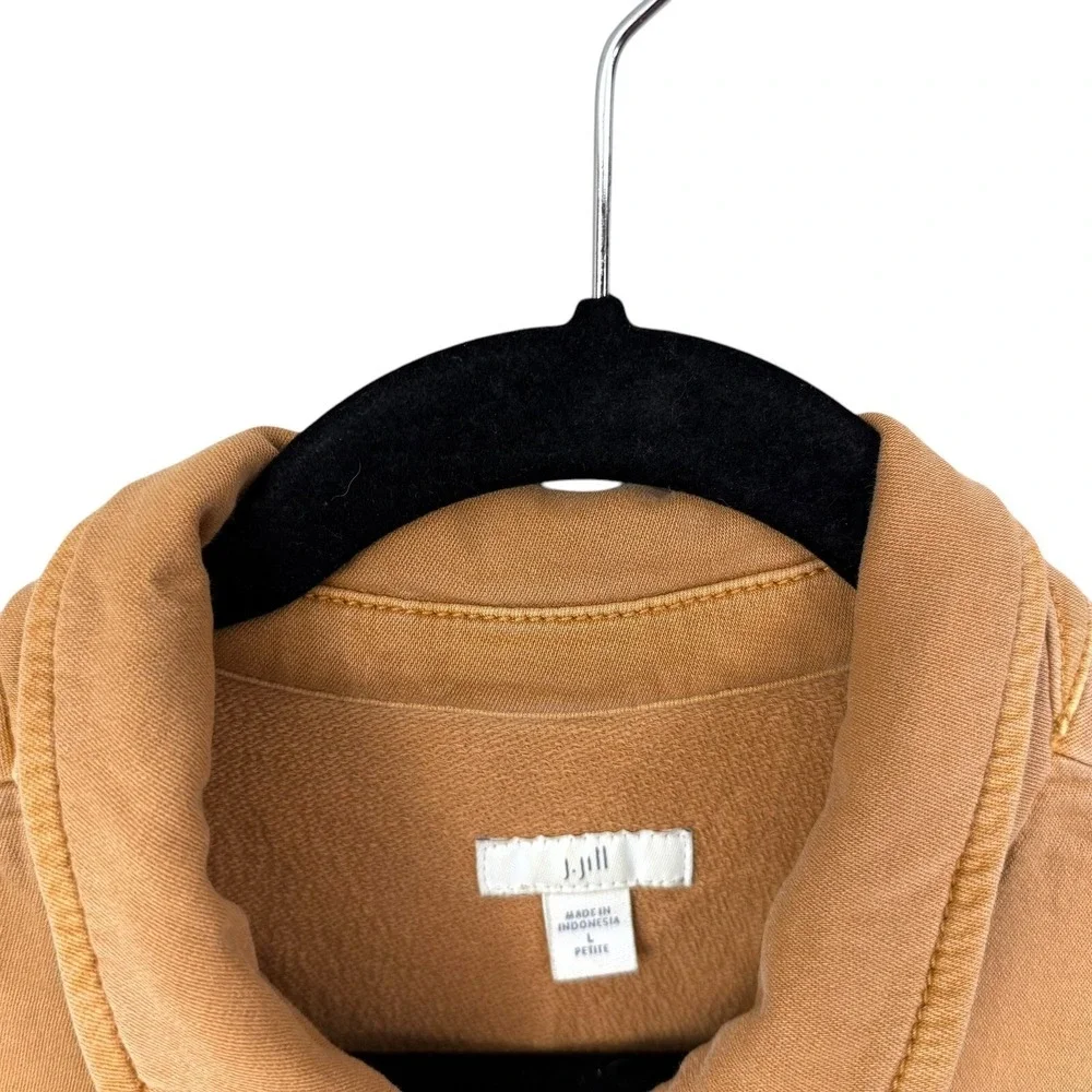 J. Jill Women Dyed Barn Jacket Anorak Light Toffee Cinched Waist Pockets Sz LP*